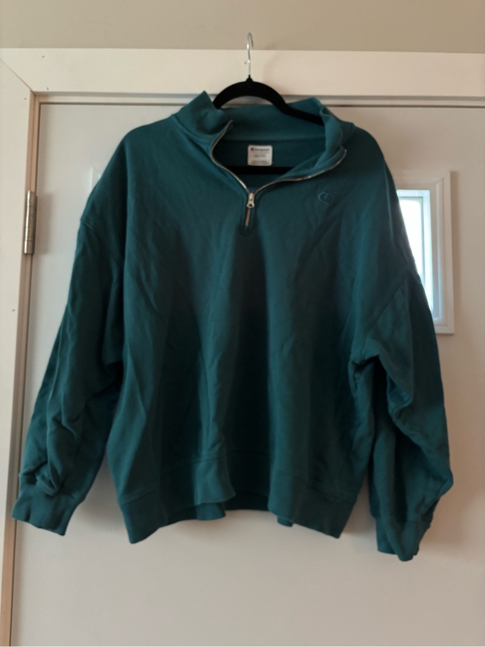 Champion Teal Half-Zip Pullover Sweatshirt